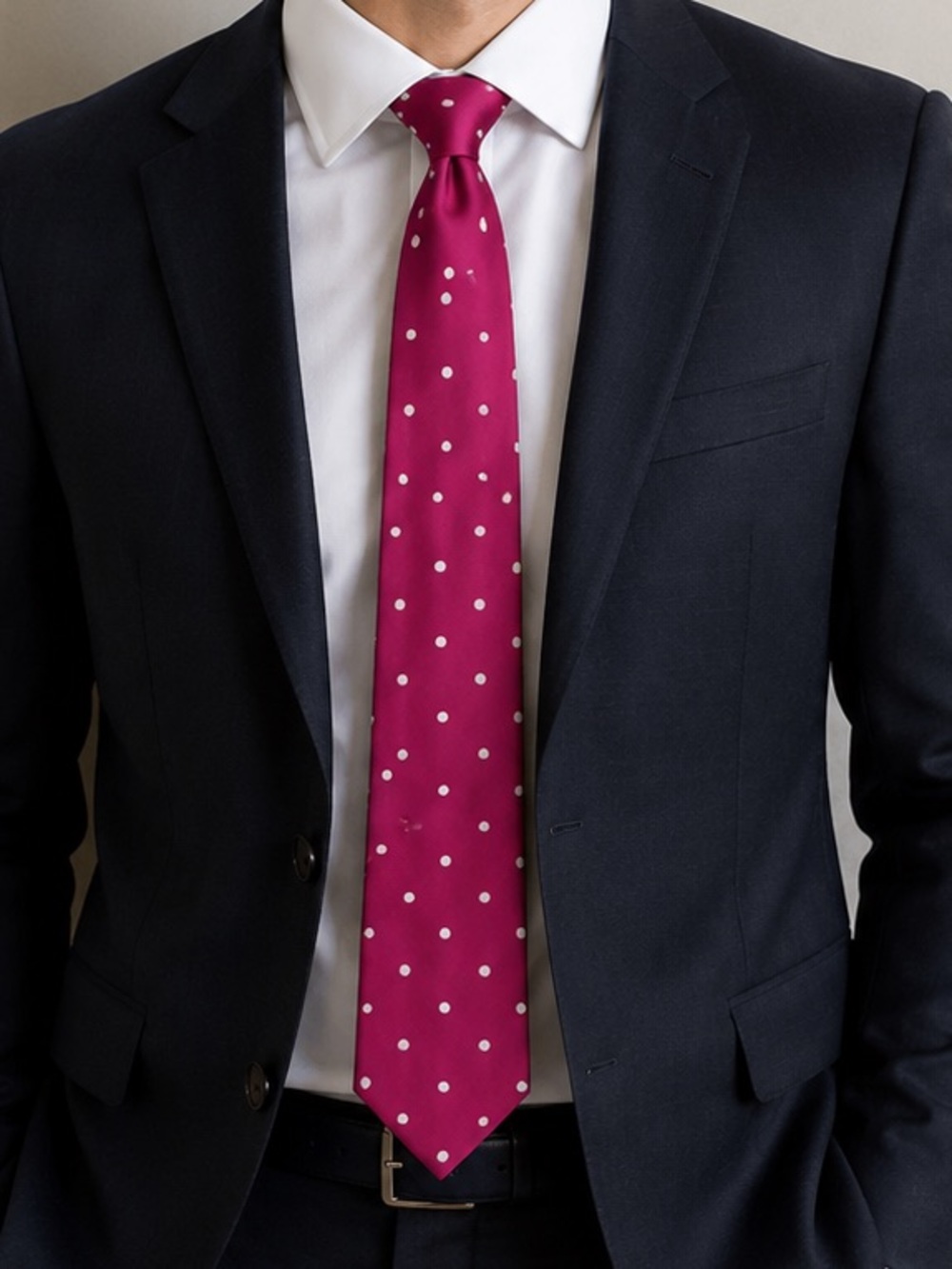 Brooks Brothers Tie in Pink with White Dots Silk 61x3.75